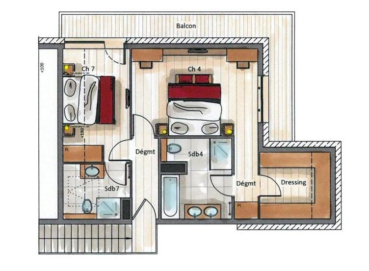 Mammoth Penthouse 1, Courchevel 1650 floorplan - The Chalet Edit