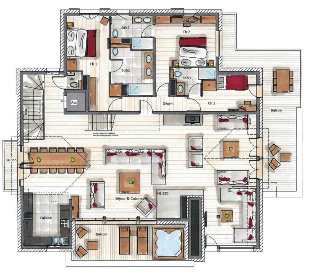 Mammoth Penthouse 1, Courchevel 1650 floorplan - The Chalet Edit