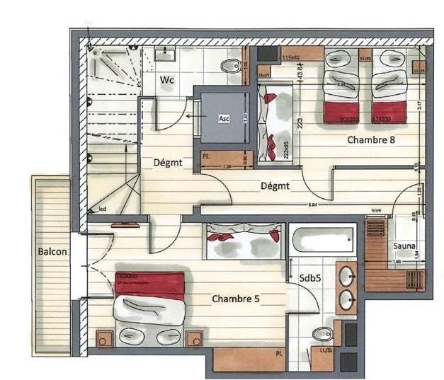Mammoth Penthouse 1, Courchevel 1650 floorplan - The Chalet Edit