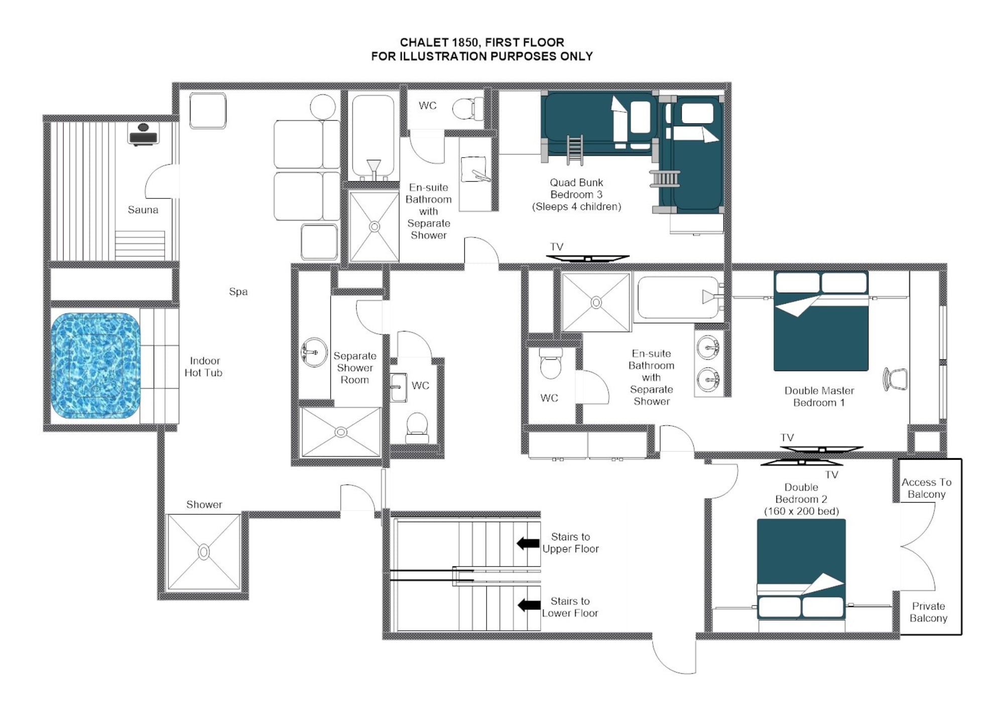 Chalet 1850, Val d'Isere floorplan - The Chalet Edit