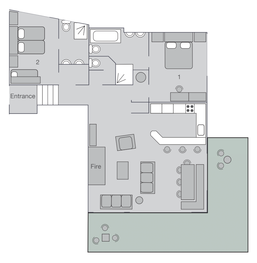 Apartment Hickory, Verbier floorplan - The Chalet Edit
