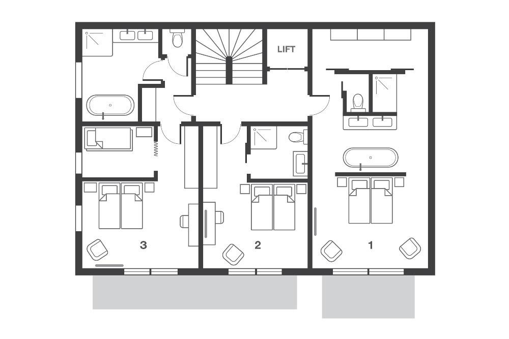No.8 Club Bellevarde, Val d'Isere floorplan - The Chalet Edit
