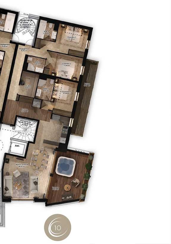 Cocoon 8, Val Thorens floorplan - The Chalet Edit