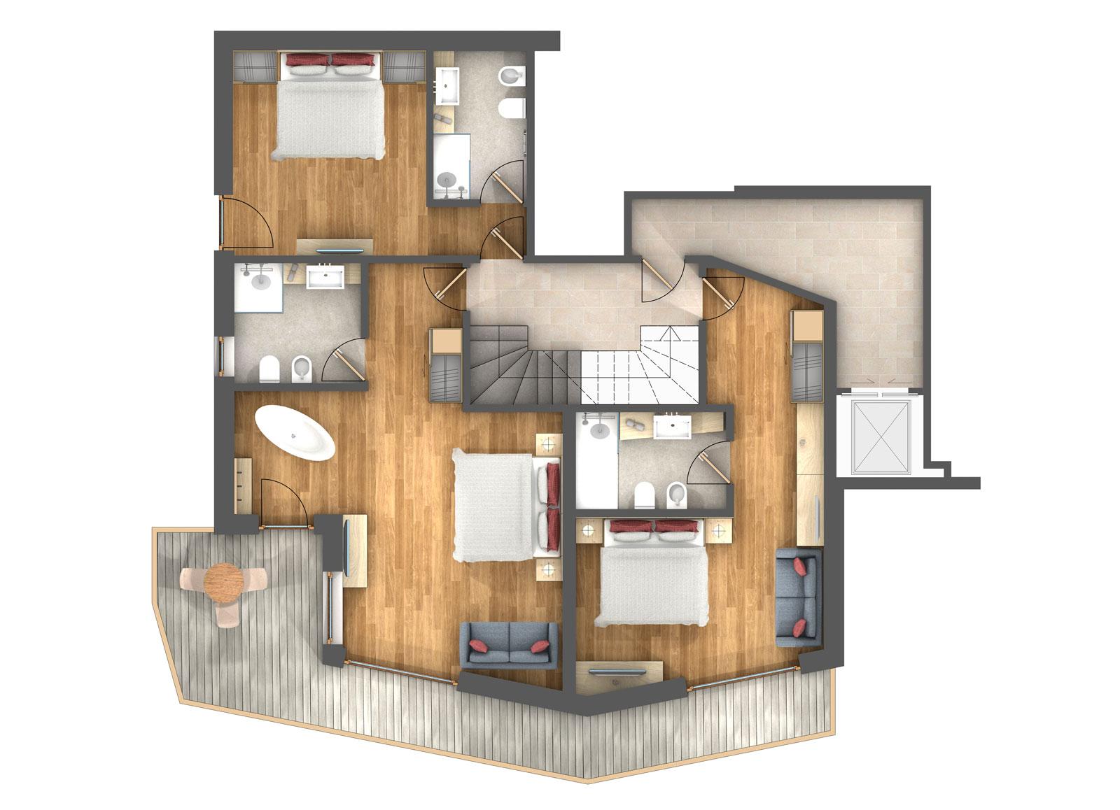 Chalet Filip, Selva Val Gardena floorplan - The Chalet Edit