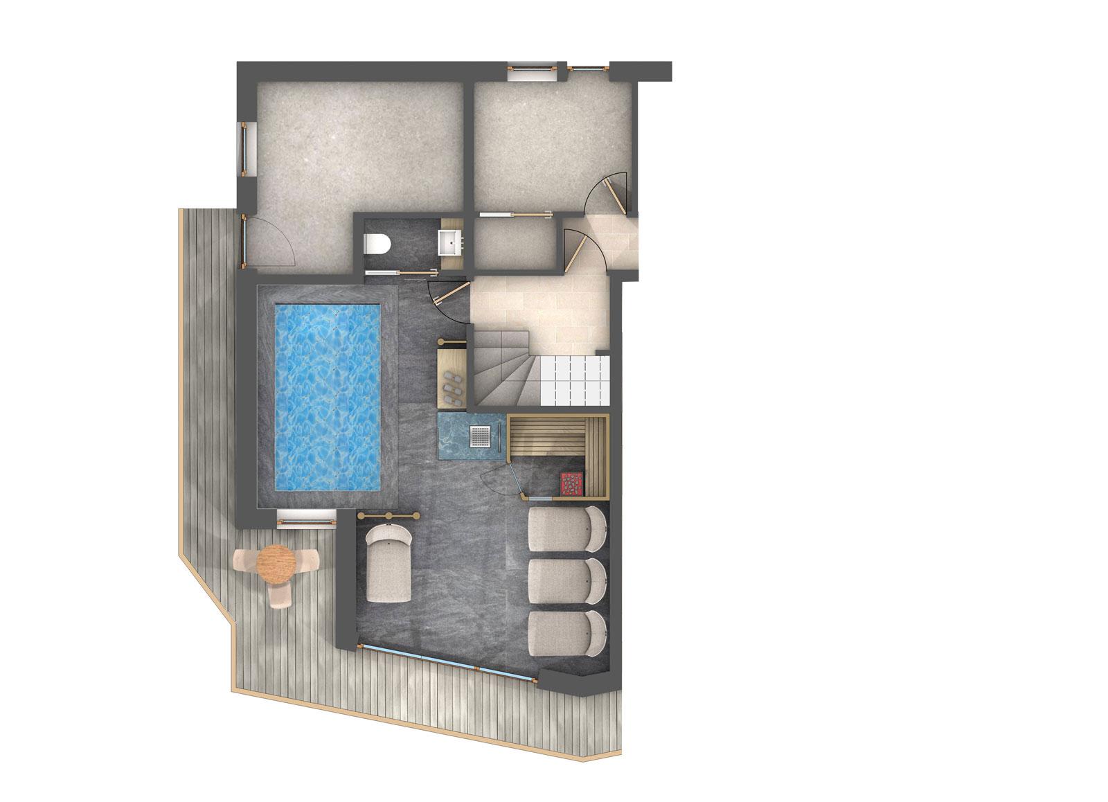 Chalet Filip, Selva Val Gardena floorplan - The Chalet Edit