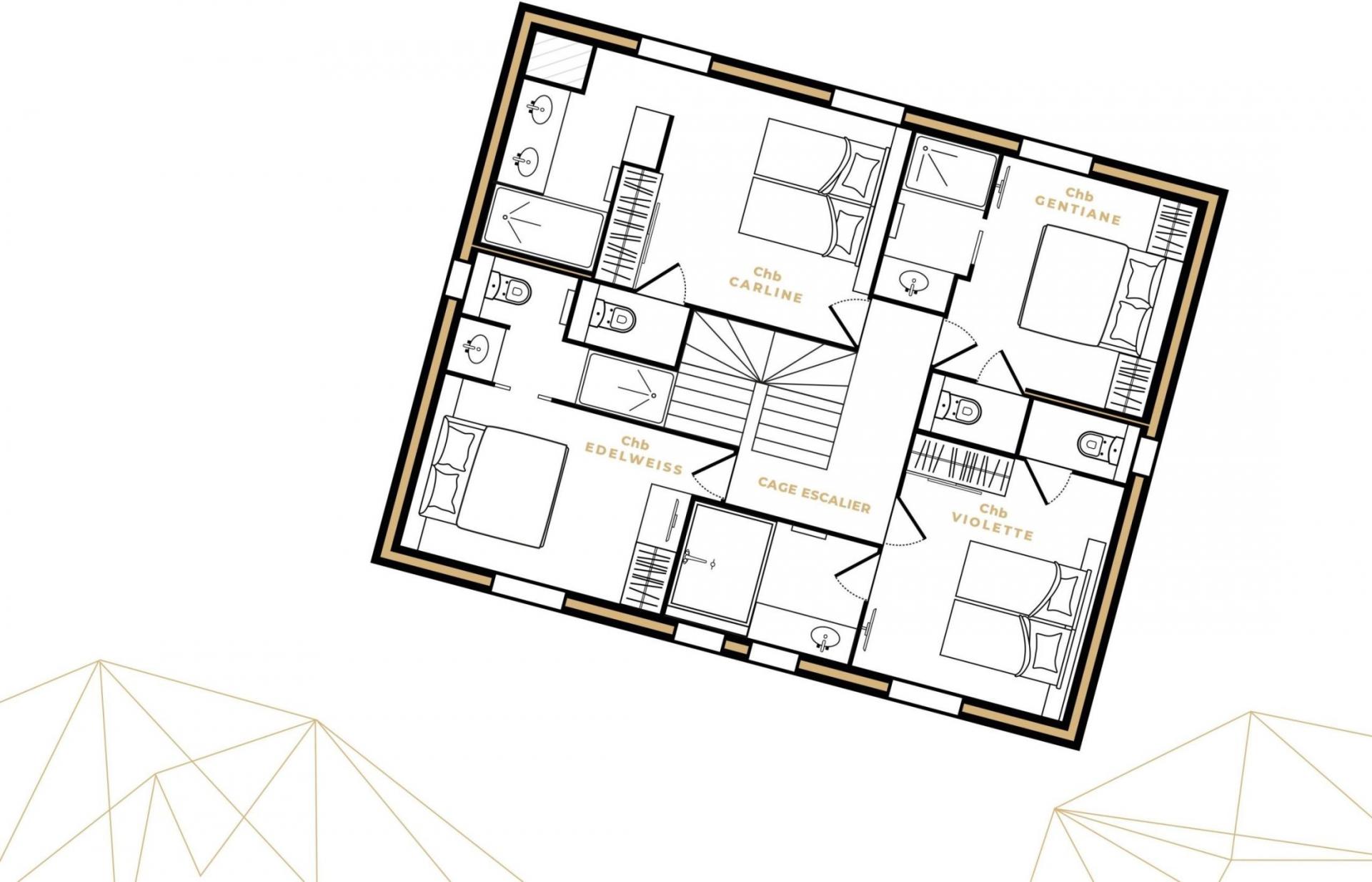 Chalet Le 1946, Courchevel Le Praz floorplan - The Chalet Edit