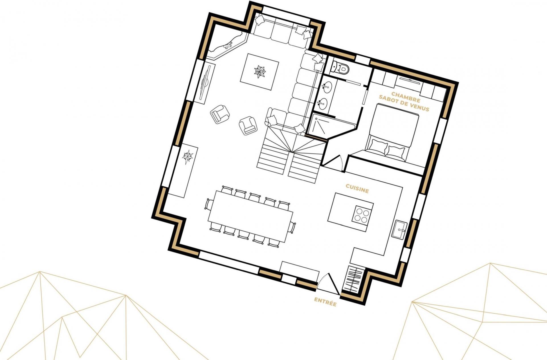Chalet Le 1946, Courchevel Le Praz floorplan - The Chalet Edit