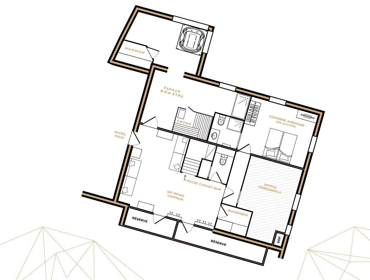Chalet Le 1946, Courchevel Le Praz floorplan - The Chalet Edit
