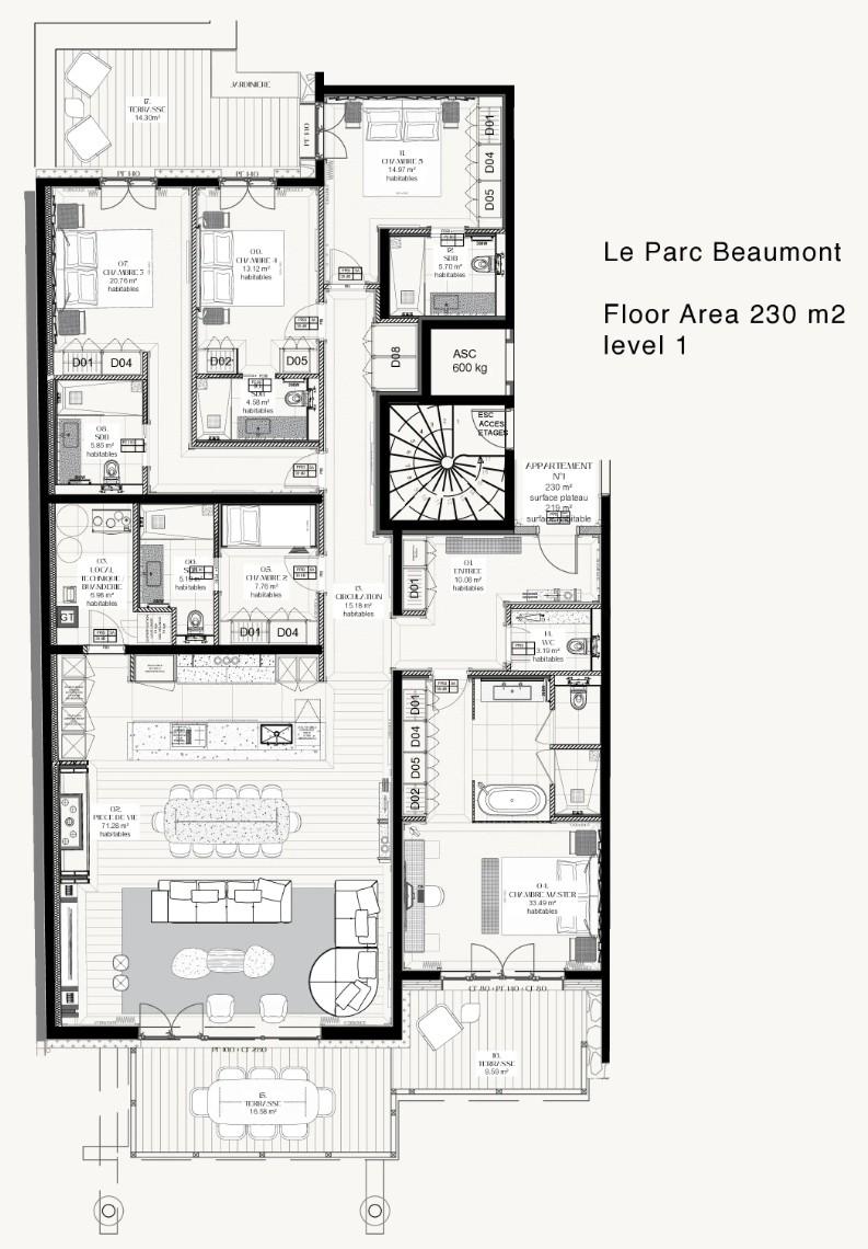 Le Parc Beaumont, Val d’Isère, floorplan - The Chalet Edit