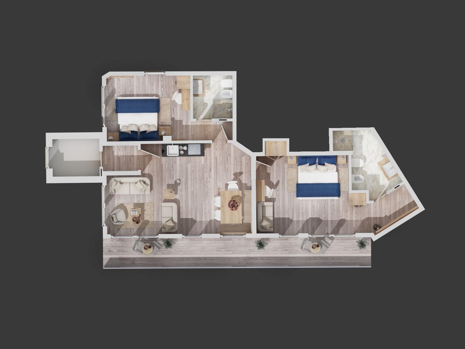 Chalet Selva, Selva Val Gardena floorplan - The Chalet Edit