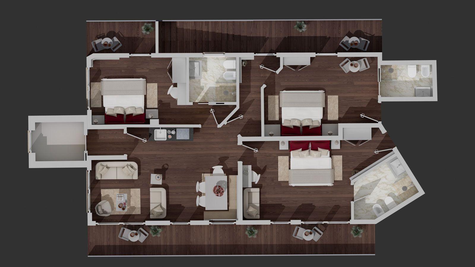 The Loft, Selva Val Gardena floorplan - The Chalet Edit