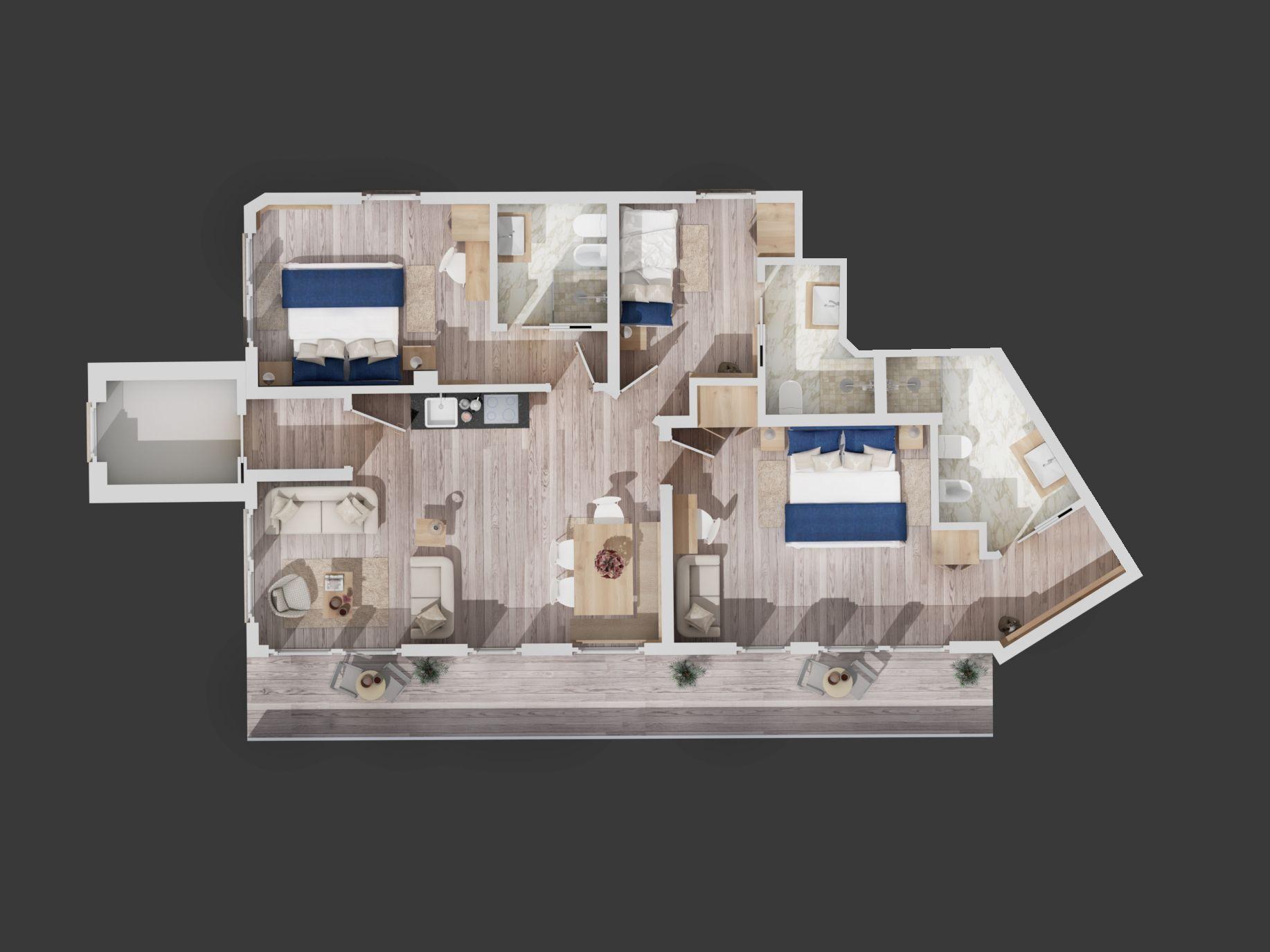 Chalet Panorama, Selva Val Gardena floorplan - The Chalet Edit
