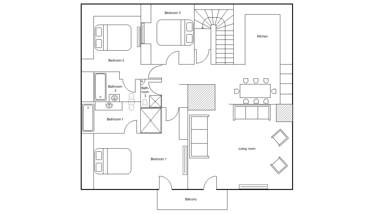Medran Penthouse, Verbier floorplan - The Chalet Edit