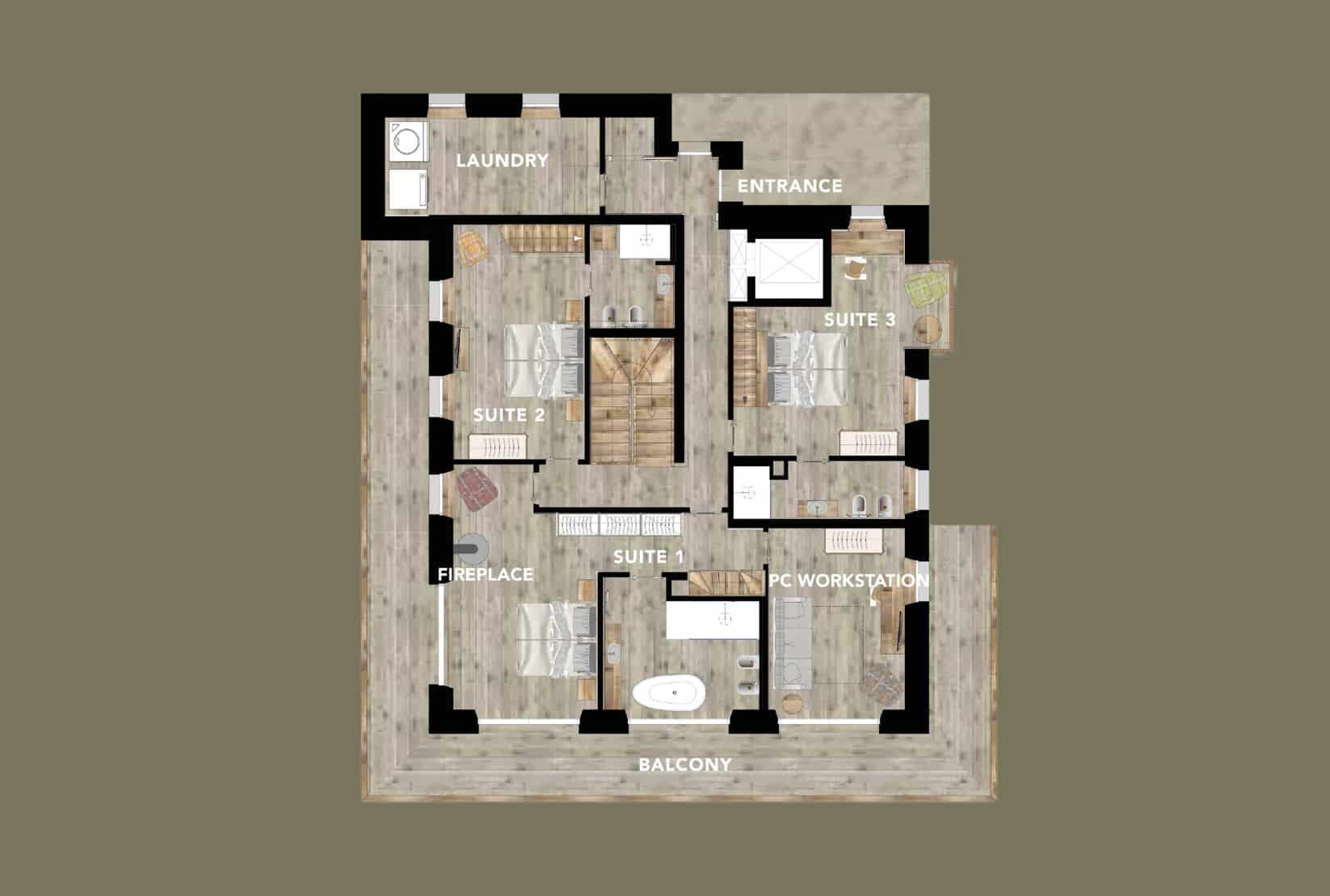 Cesa del Louf, Arabba floorplan - The Chalet Edit