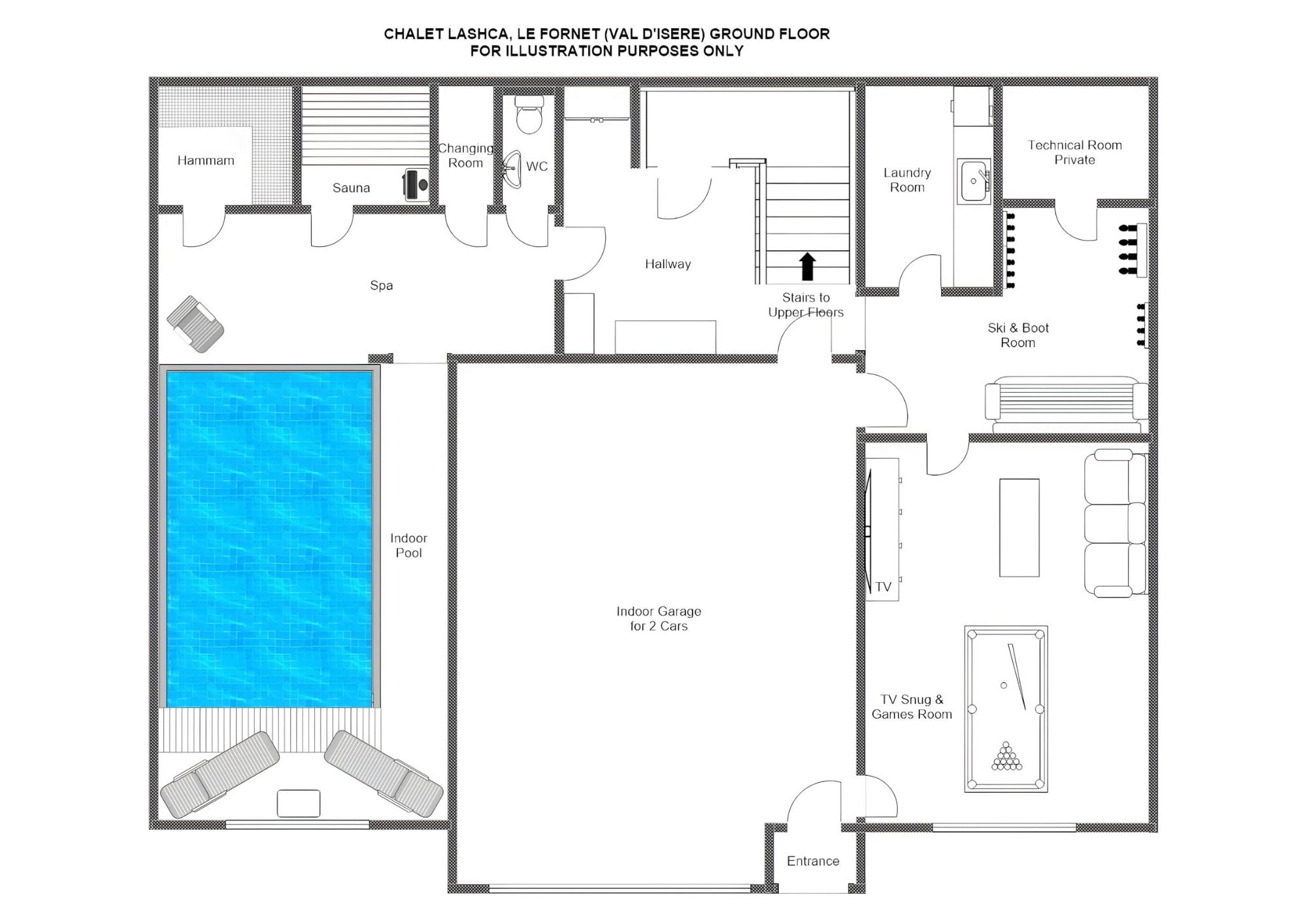 Chalet Lashca, Val d'Isere floorplan - The Chalet Edit