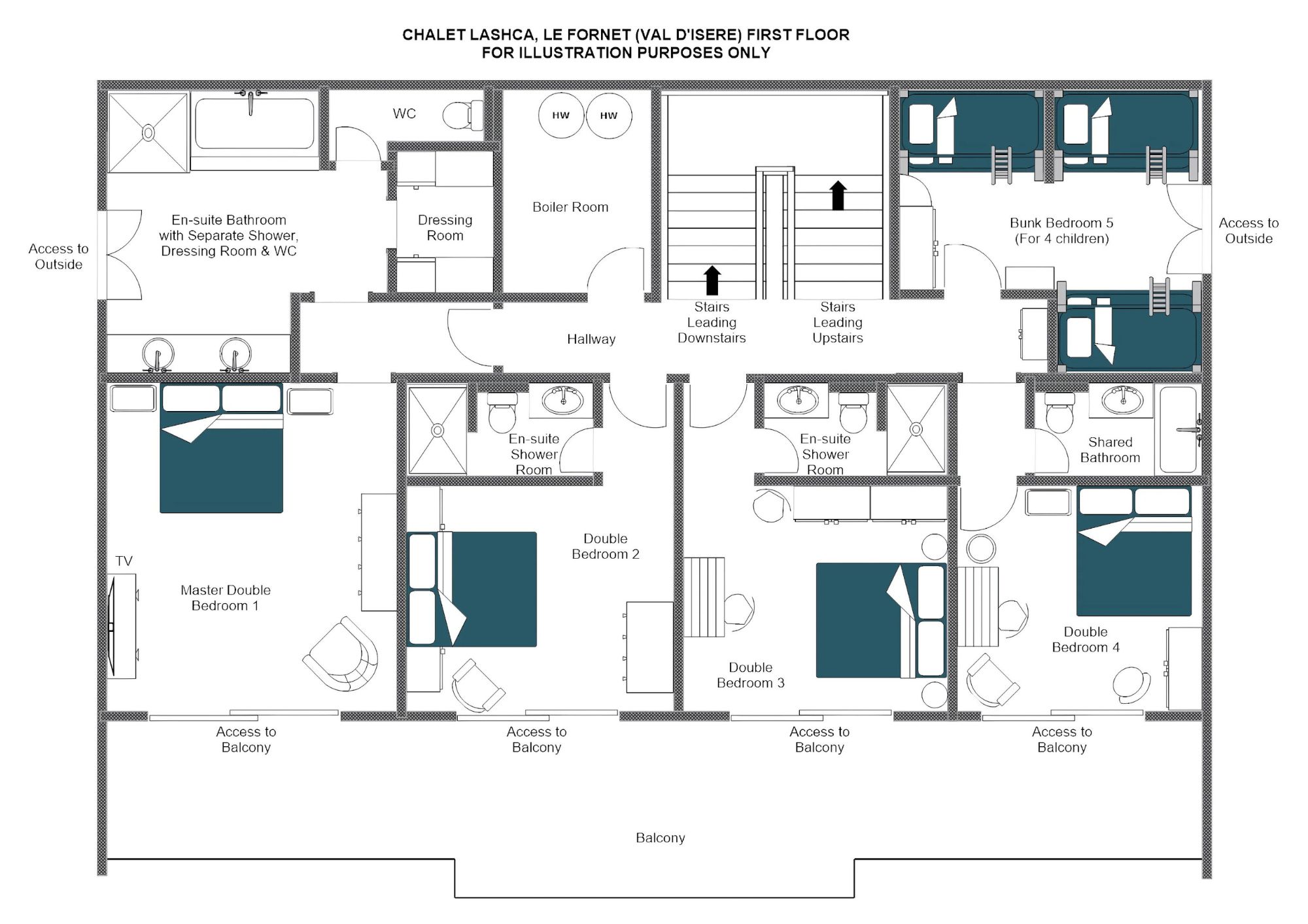 Chalet Lashca, Val d'Isere floorplan - The Chalet Edit