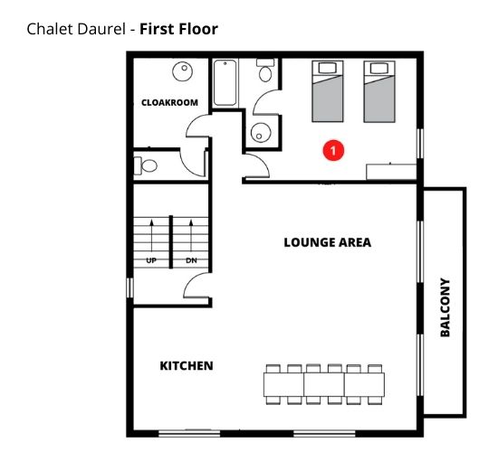 Chalet Daurel, Meribel floorplan - The Chalet Edit