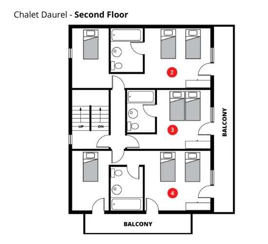 Chalet Daurel, Meribel floorplan - The Chalet Edit