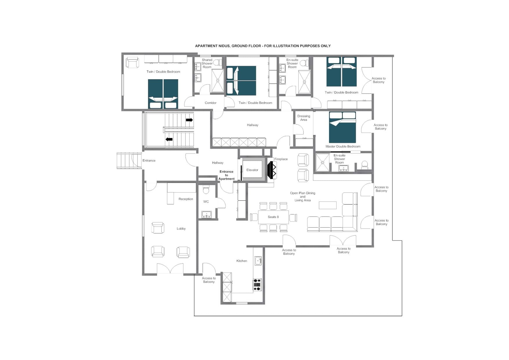 Nidus Apartment 2, Lech floorplan - The Chalet Edit