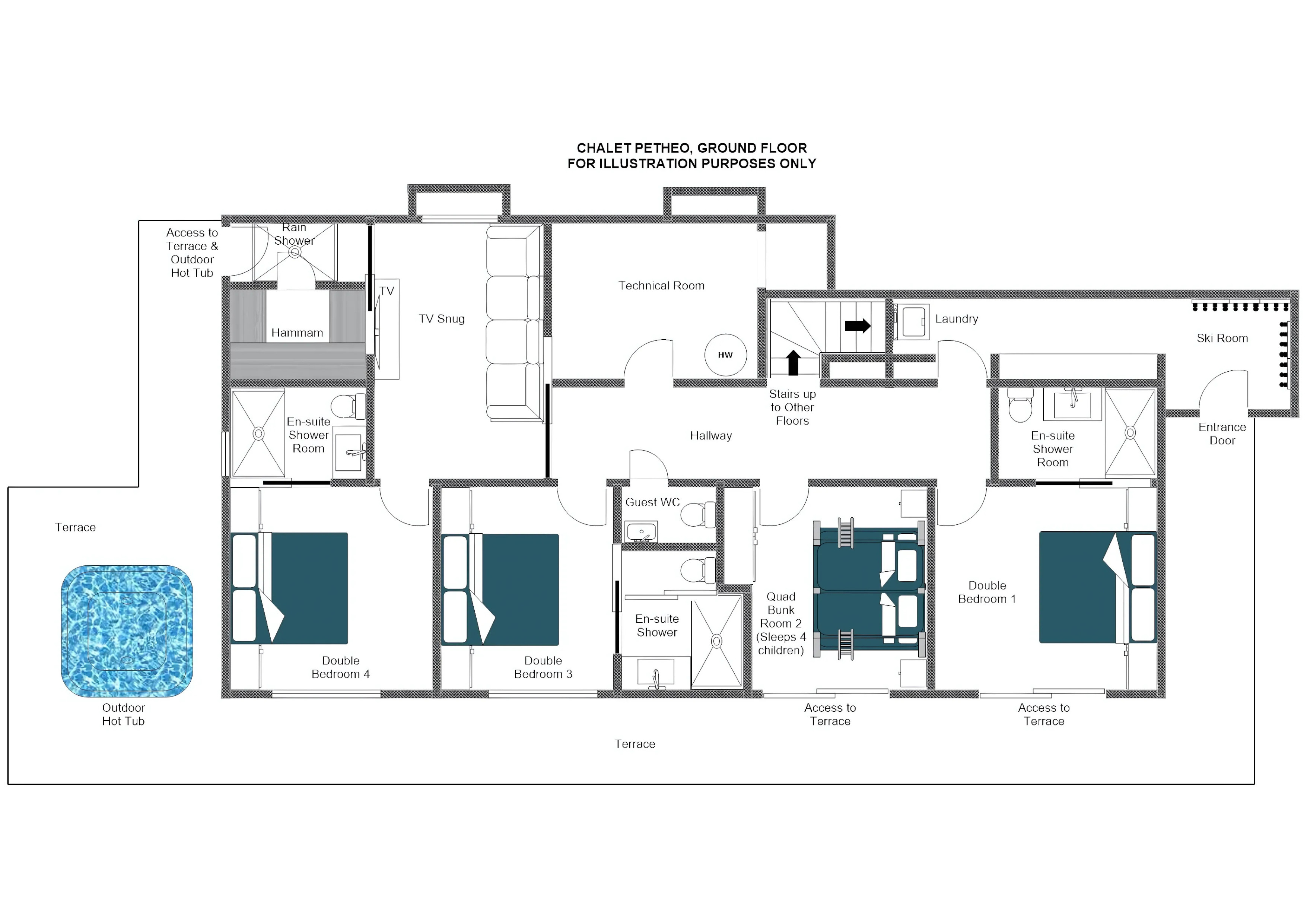 Chalet Petheo, Verbier floorplan - The Chalet Edit