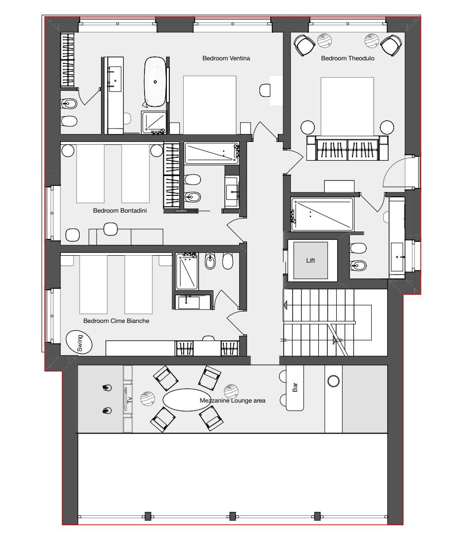 Chalet Il Gufo, Cervinia floorplan - The Chalet Edit