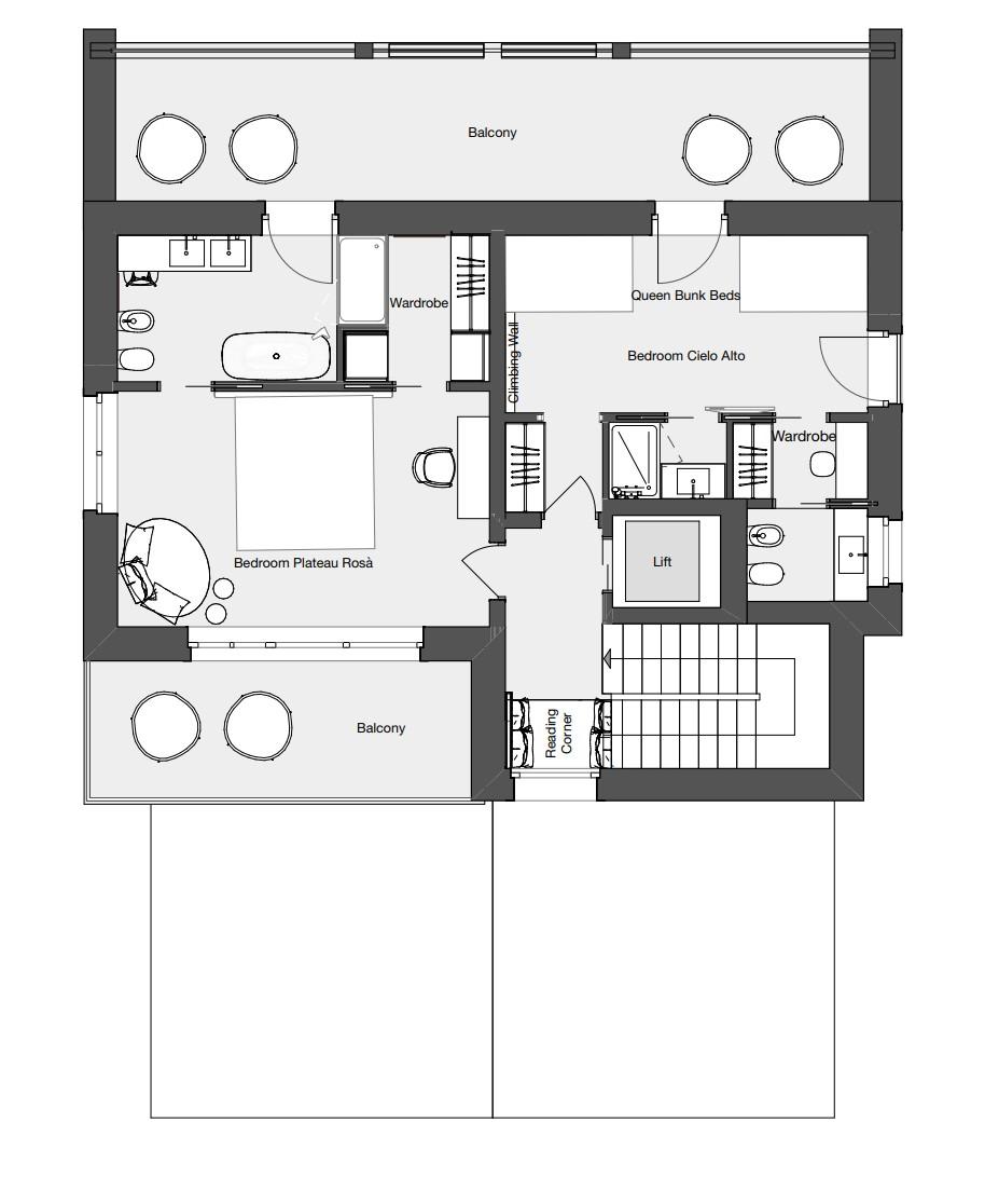 Chalet Il Gufo, Cervinia floorplan - The Chalet Edit