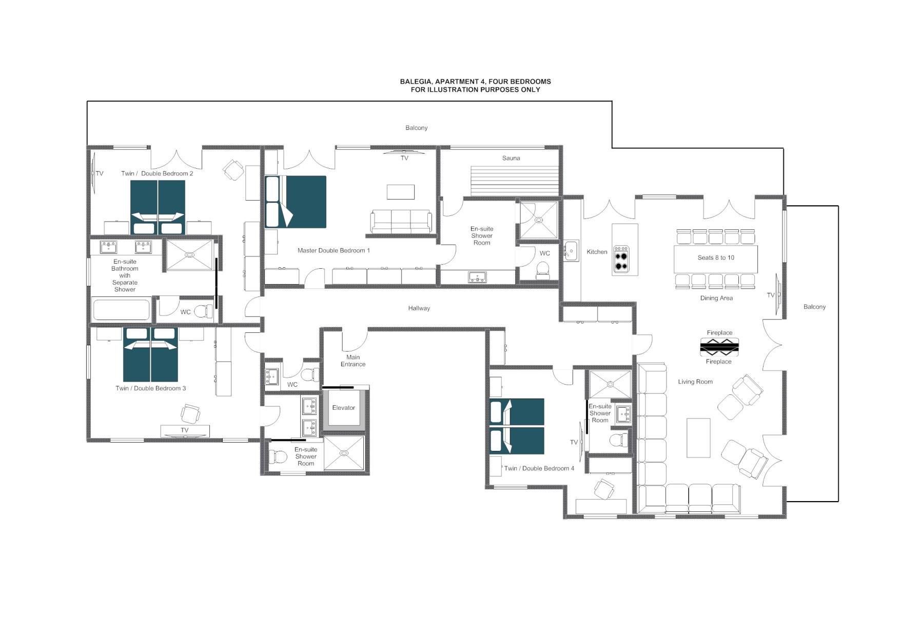 Balegia Apartment 4, Lech floorplan - The Chalet Edit