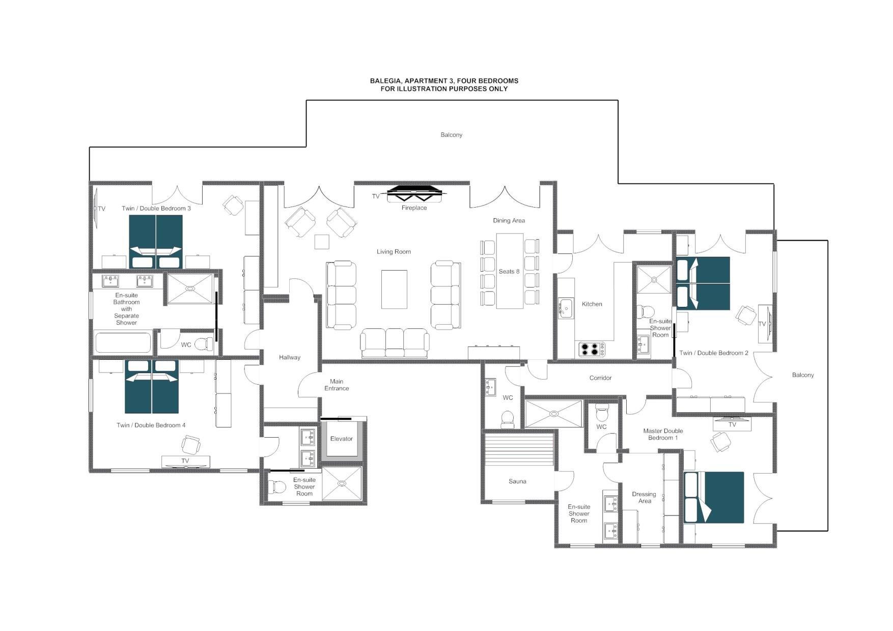 Balegia Apartment 3, Lech floorplan - The Chalet Edit