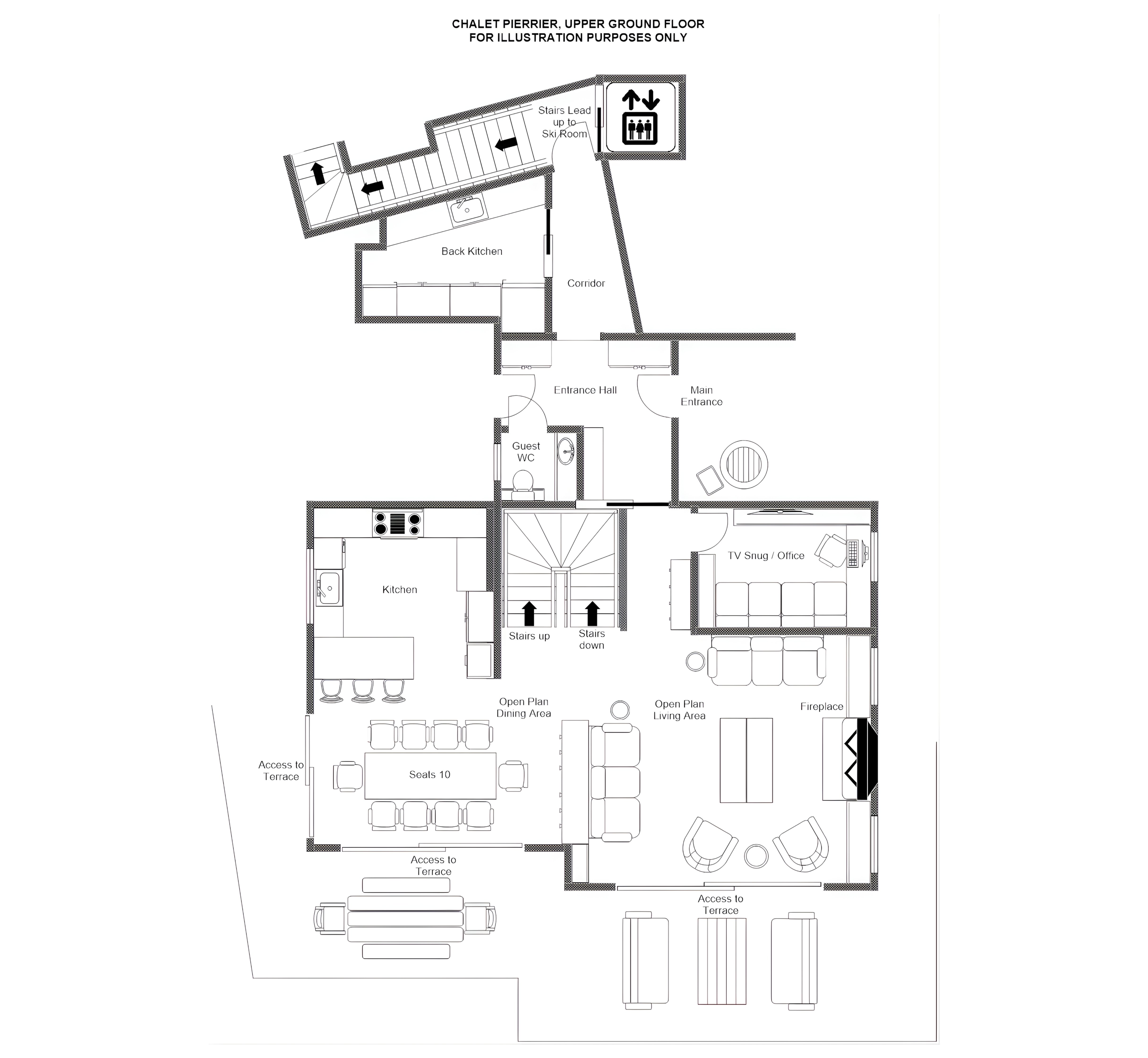 Chalet Pierrier, Verbier floorplan - The Chalet Edit