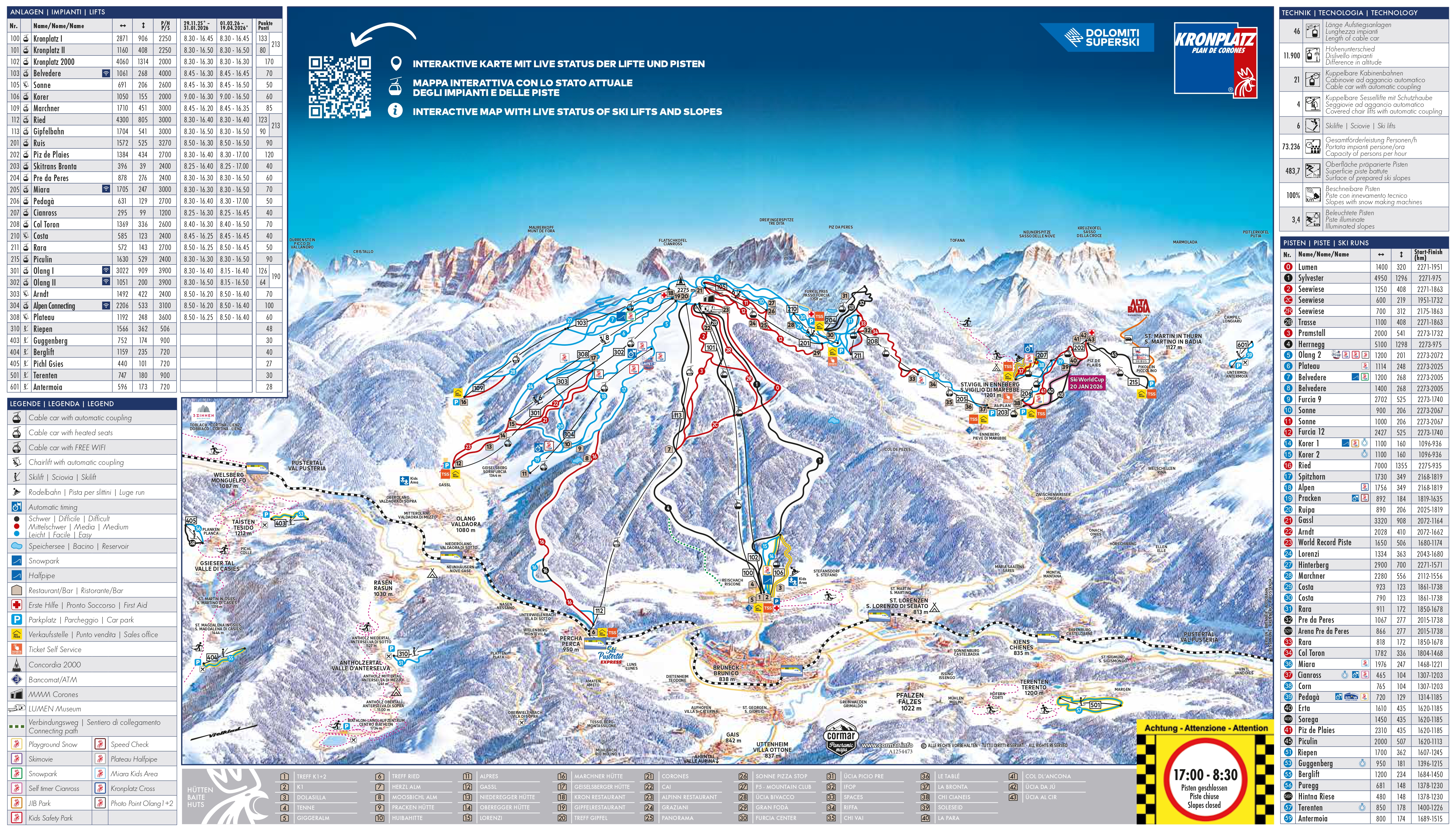 Piste Map for Brunico