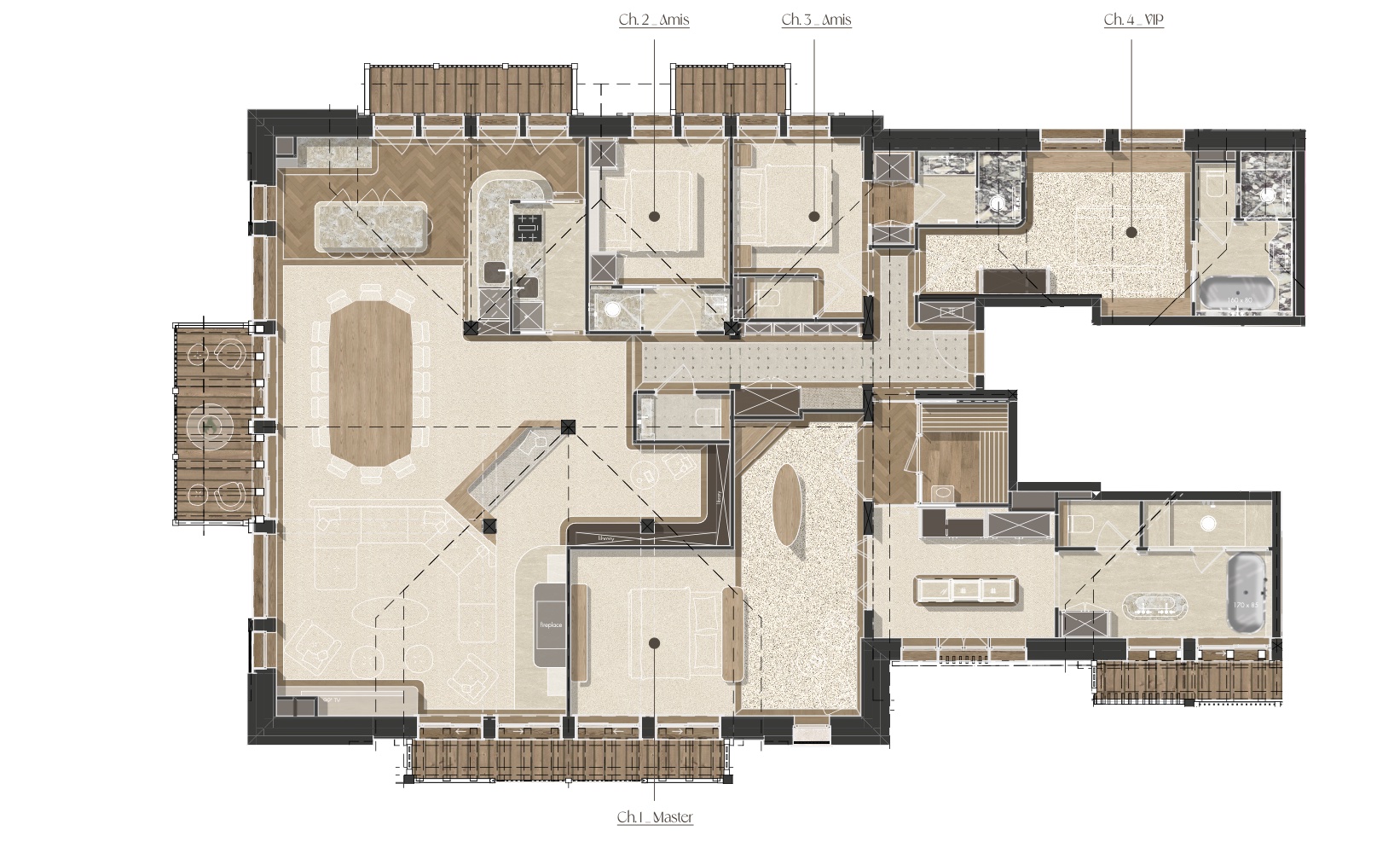 Le Sir Penthouse, Val d'Isere floorplan - The Chalet Edit
