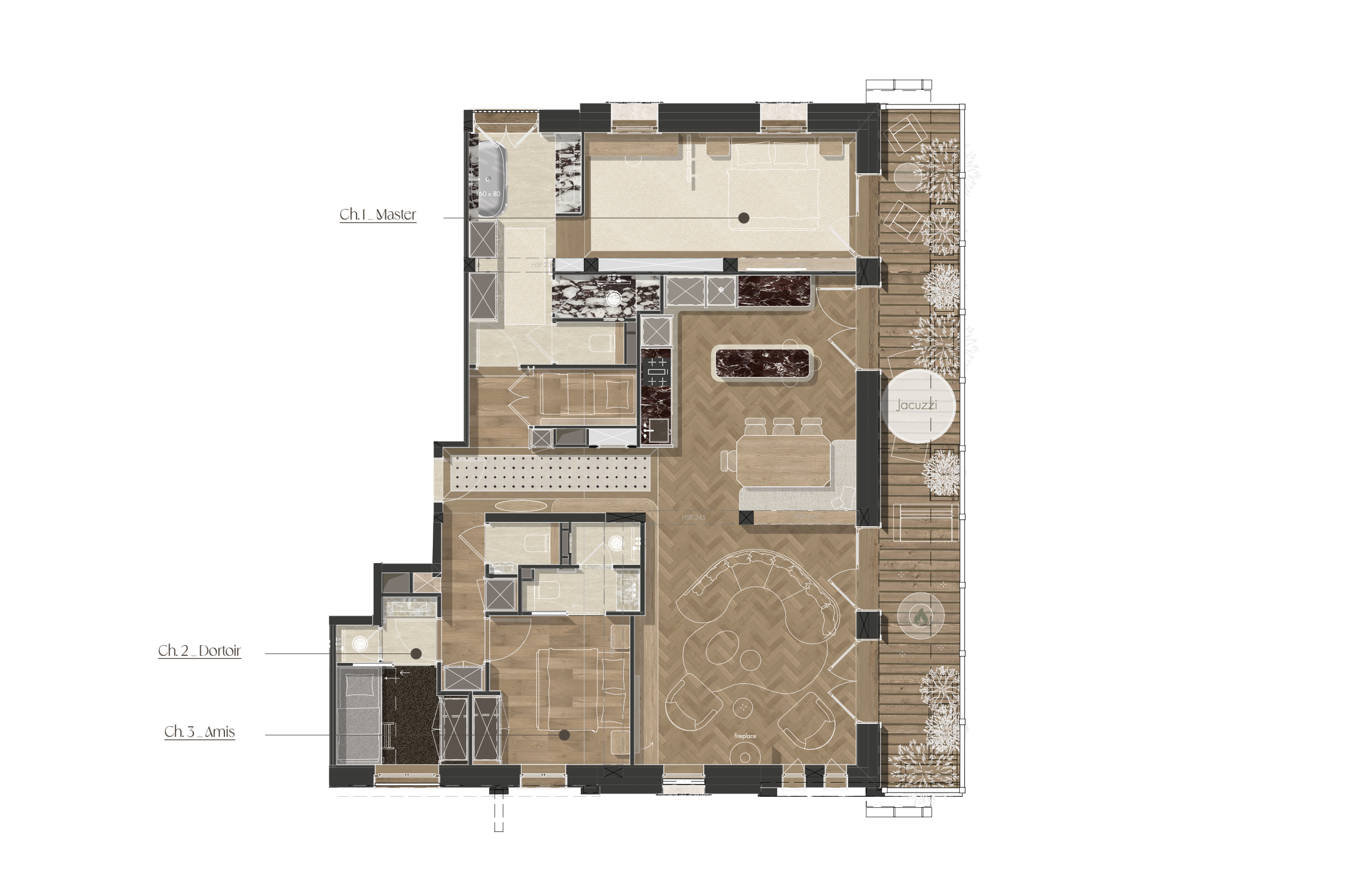 Le Rebekah, Val d'Isere floorplan - The Chalet Edit
