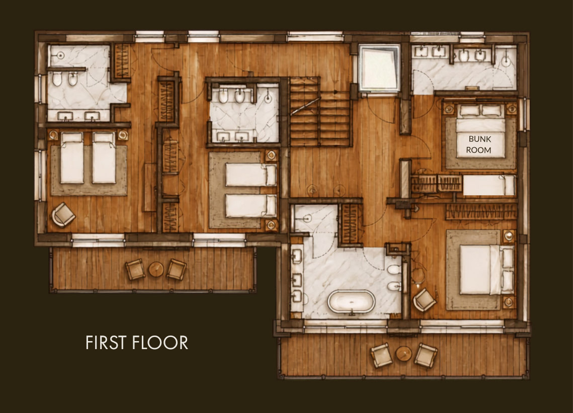 Chalet Chiarina, Cervinia floorplan - The Chalet Edit